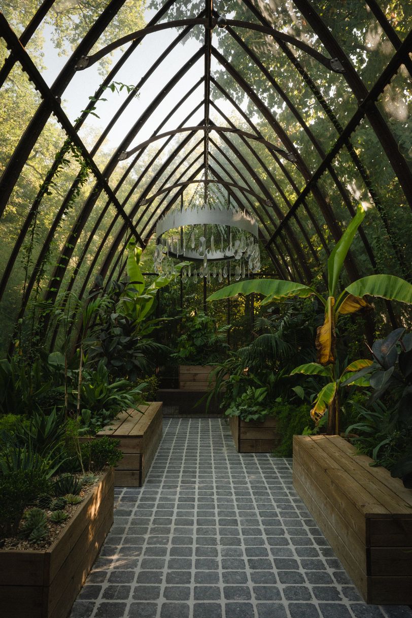 Greenhouse looking like the nave of a church