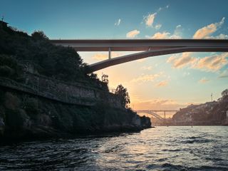 Sunset on the bay of Porto hidden behind a hill