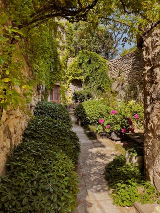 A nice garden in a medieval village