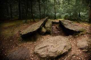 Very large stones disposed as if it was an opened tomb.