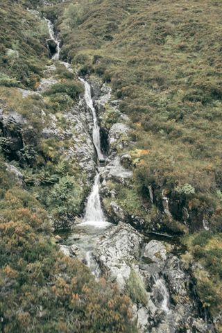 A water stream going down from a hill