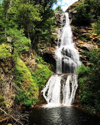 A rocky waterfall