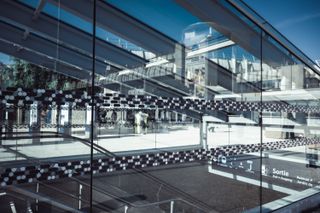 Underground entrance to a train line