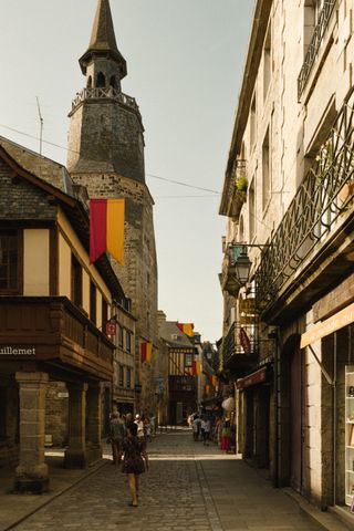 Pedestrian street in a medieval town