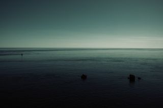 Calm and peaceful seascape in low light