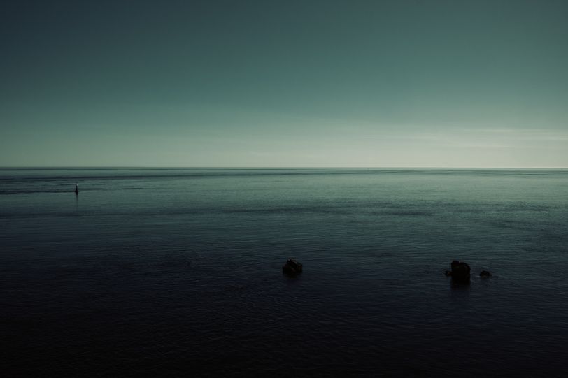Calm and peaceful seascape in low light