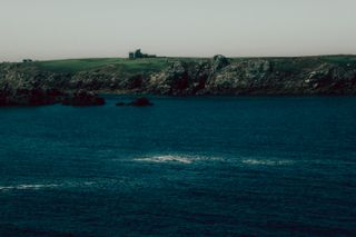 A lone big house on a large island