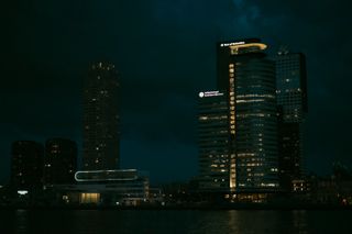 Cityscape of Rotterdam by night