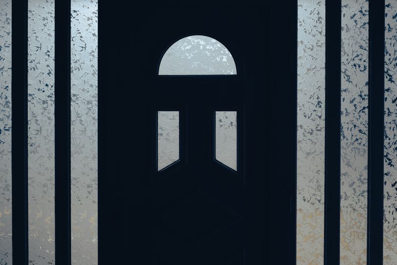 Picture of a door with translucid parts