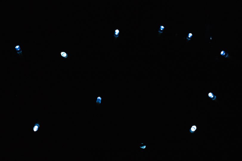 Christmas tree lights in the dark