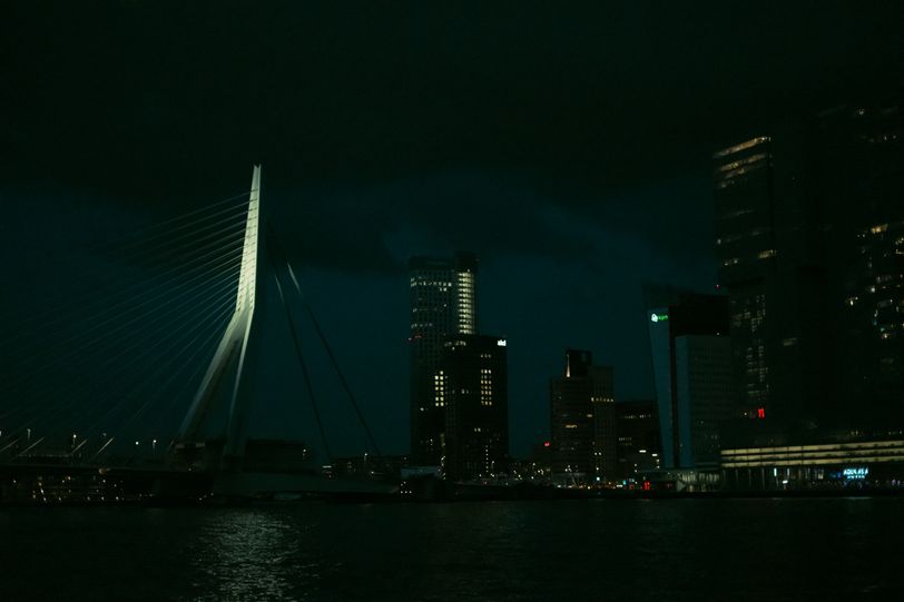 Rotterdam's coast by night